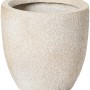 Beiger Pflanztopf (35,5x35,5x31,5 cm) mit rauer Oberfläche für Innen- und Außenbereich.
