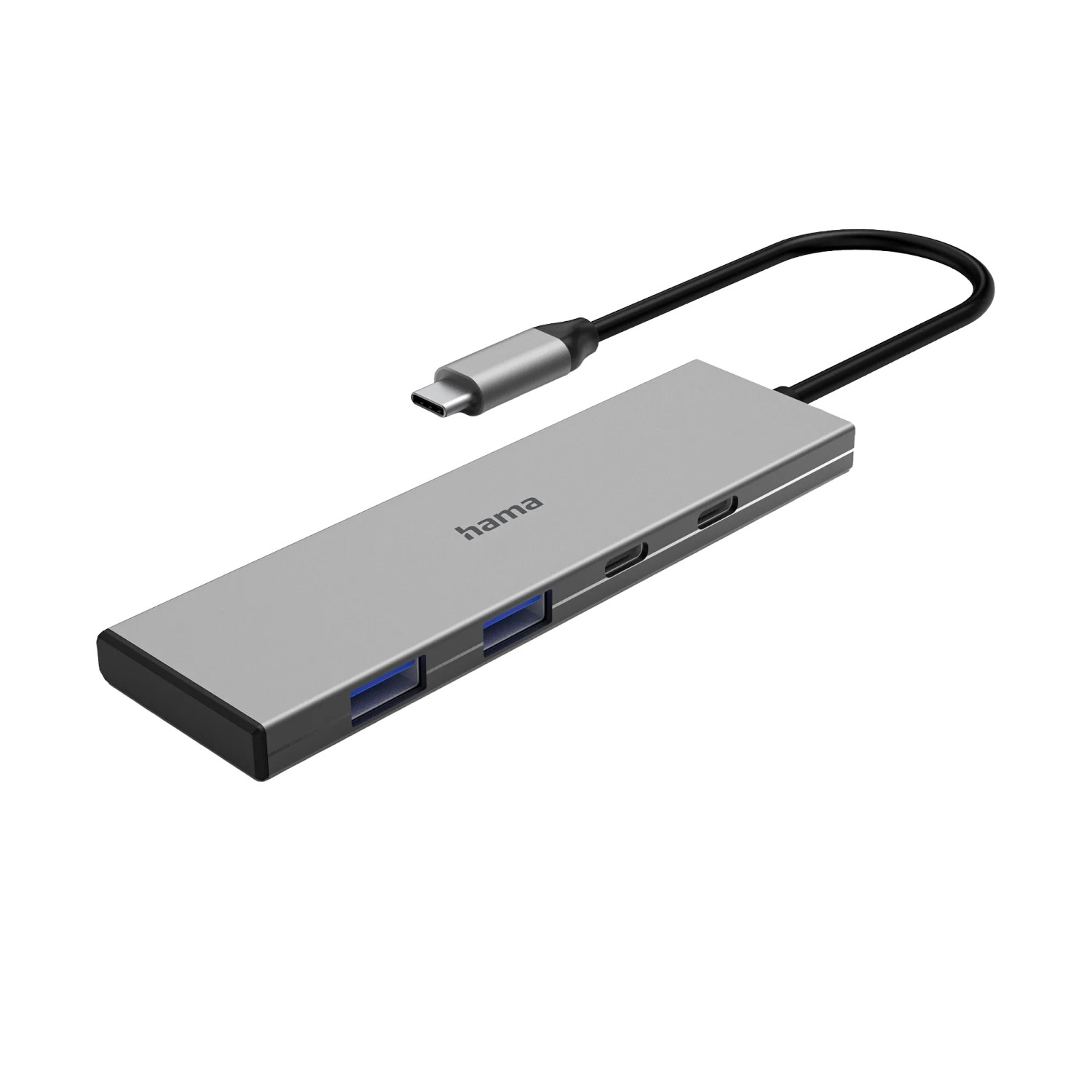 Hama USB-C-Hub 4 Ports 2 x USB-A / USB-C 10 Gbit/s USB 3.2 Gen2 PD Aluminium