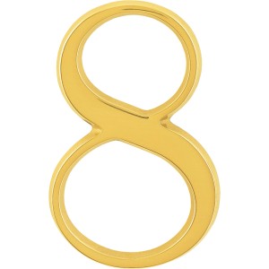 AnsaPro Hausnummer 8 aus Messing, goldene Zahl für die Hauswand.