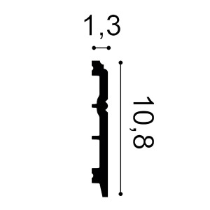 Detailansicht: ORAC DECOR SX105F LUXXUS flexible Sockelleiste, Maße 10,8 x 1,3 cm.