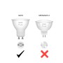 Philips Hue GU10 LED Spot Doppelpack: Vergleich von GU10 und MR16/GU5.3 Sockel mit Kompatibilitätsanzeige.