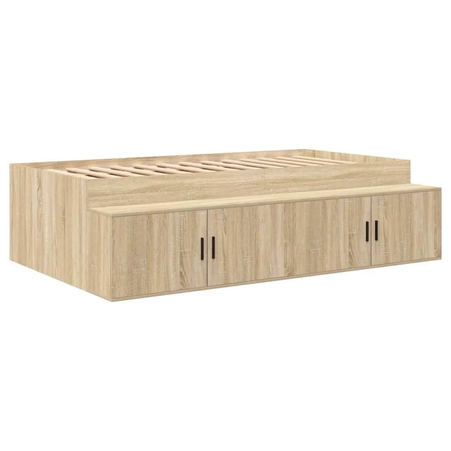 vidaXL Bettrahmen mit Stauraum Sonoma-Eiche 100 x 200 cm Holzwerkstoff 3335 günstig online kaufen