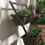 Outsunny Pflanzenständer mit 4 braunen Pflanzkästen aus Stahl und Kunststoff.