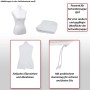 Weißer MCW Ersatz-Bezug für Schneiderpuppe Q24 aus Stoff/Textil, mit Gummizug für sicheren Sitz. Ideal für Nähbereich.