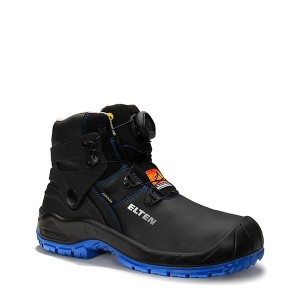 Elten Renzo Biomex Sicherheitsschnürstiefel Gr. 44, S3, mit BOA-System und blauer Sohle.