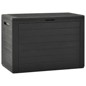 Anthrazitfarbene VidaXL Gartenbox (78x44x55 cm) aus Polypropylen. Universalbox für Garten und Terrasse.