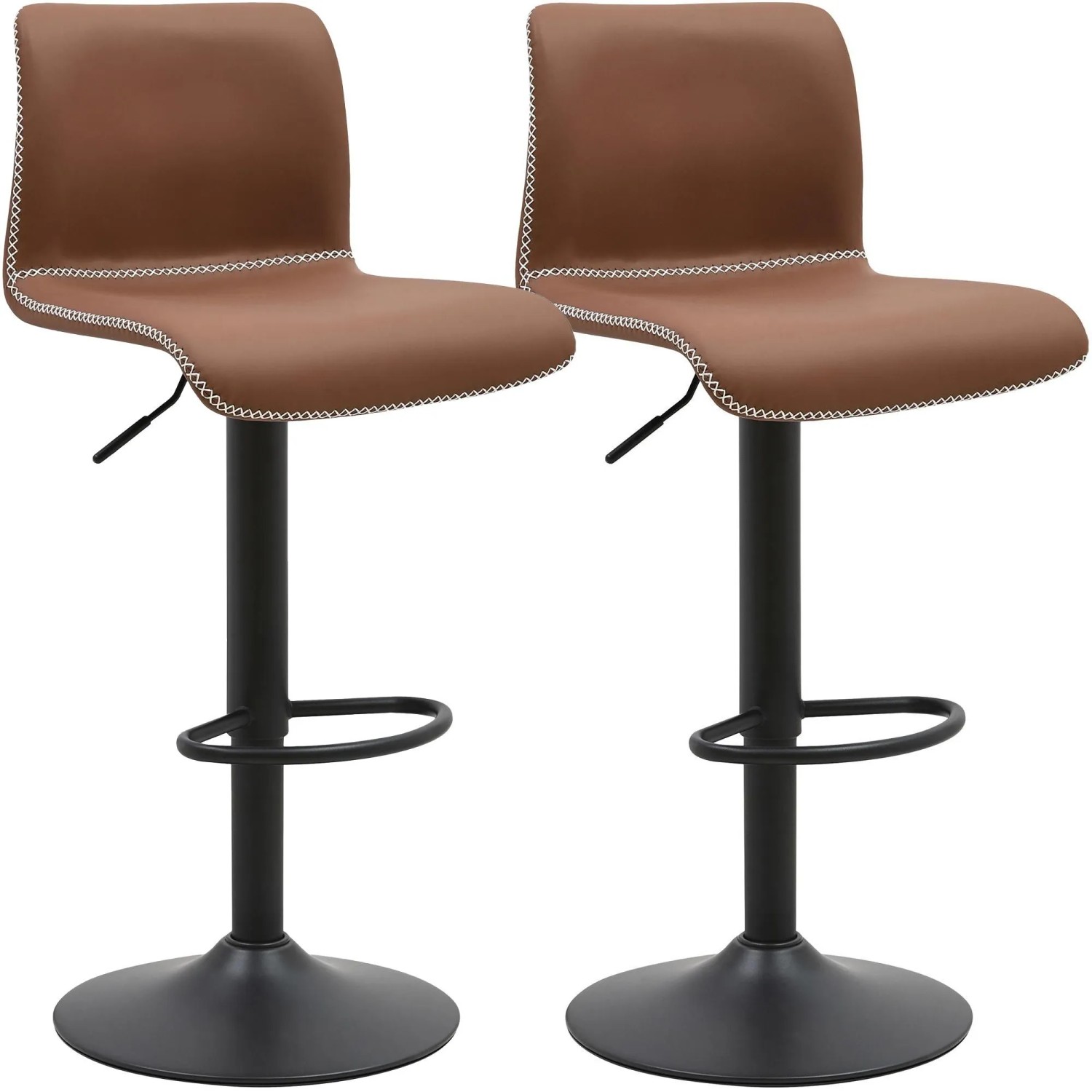 CLP 2er Set Barhocker Henchy Kunstleder Braun