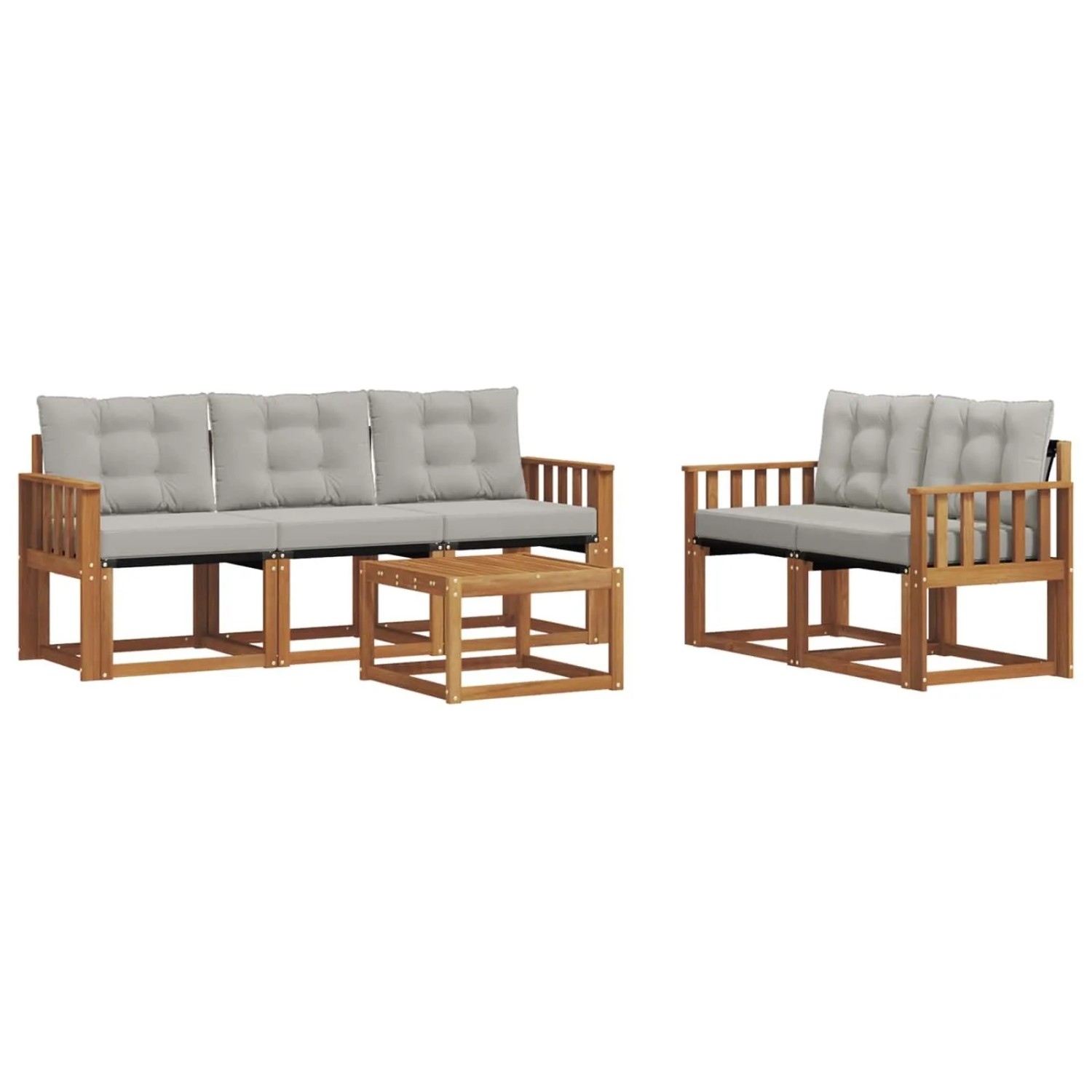 Thumbnail - vidaXL Outdoor-Sofagarnitur mit Kissen 6-Tlg Natur und Hellgrau 3368398