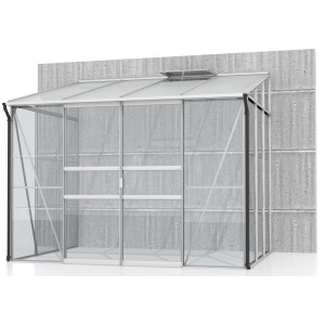 Vitavia Anlehn-Gewächshaus Ida 5200 mit ESG/HKP Verglasung und Aluminiumrahmen.