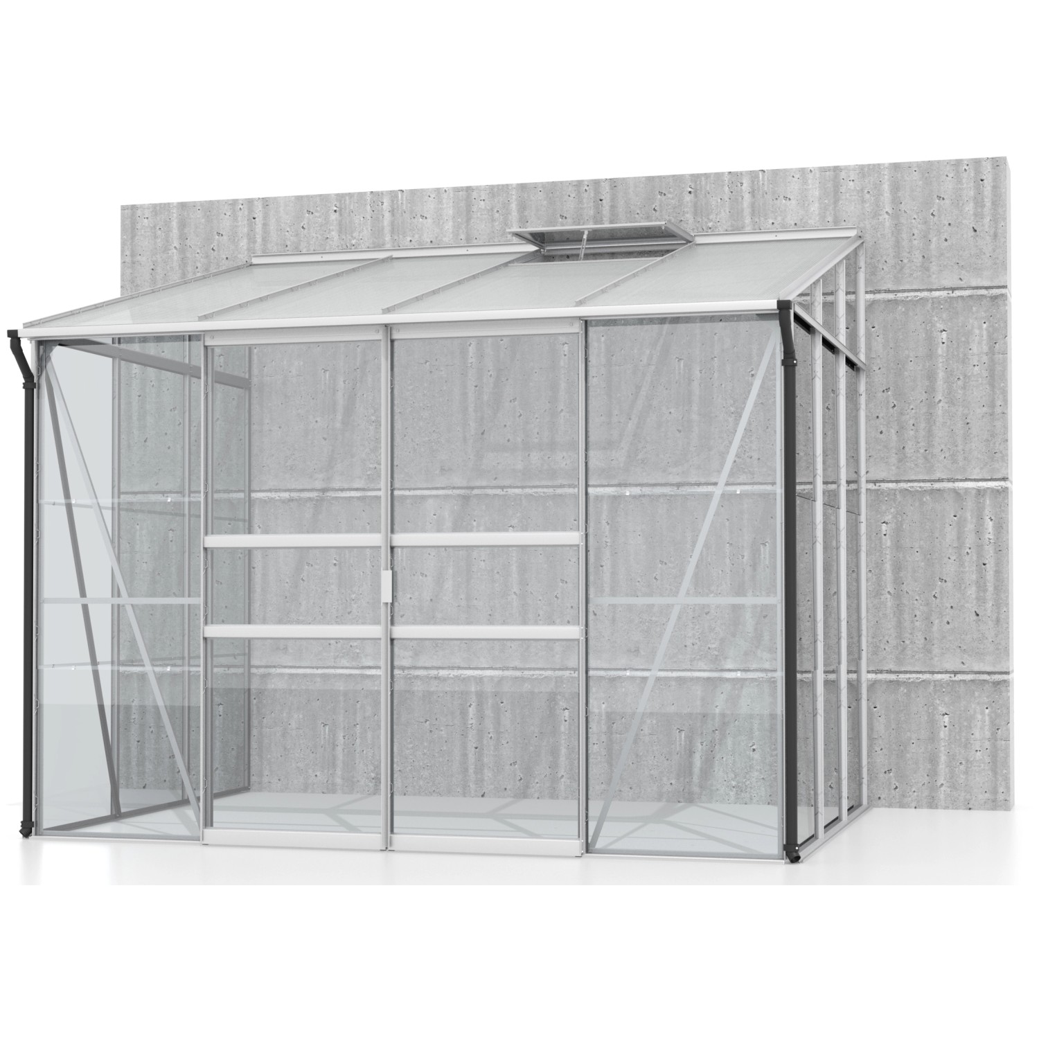 Vitavia Anlehn-Gewächshaus Ida 5200 ESG/HKP Aluminium 262,1 x 220,8 x 201,4 günstig online kaufen