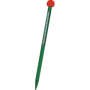 Grünes TFA Erdboden-Thermometer zur Messung der Bodentemperatur im Garten.