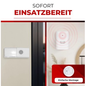 Heidemann Funkgong HX One Set, weiße Türklingel mit Sender und Empfänger, 82 dB.