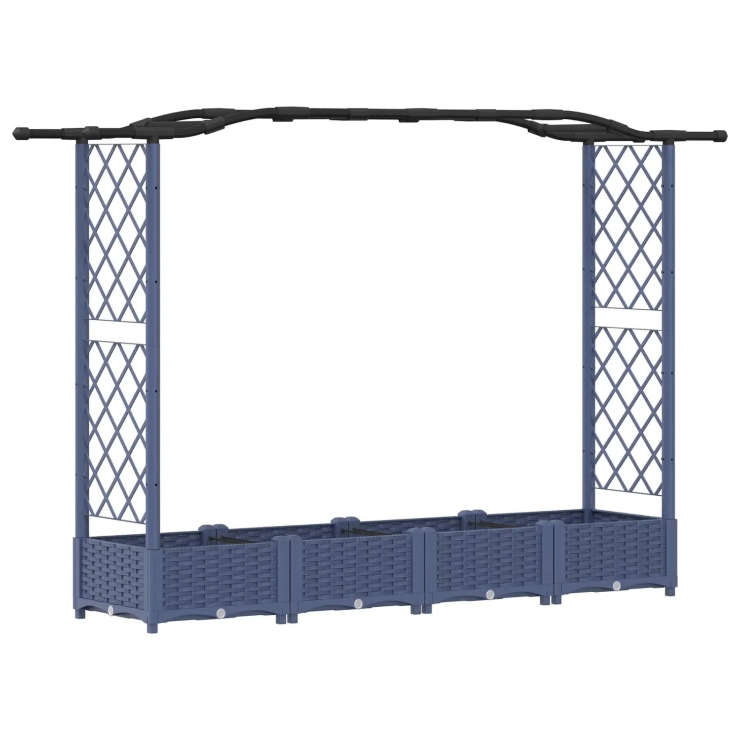 vidaXL Hochbeet mit Rankgitter und Dach Grau 207 x 40 x 126 cm PP 42032553