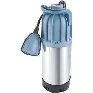 Tauchdruckpumpe 1000W für Klarwasser, Edelstahlgehäuse, mit Schwimmerschalter.