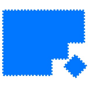 Blaue LittleTom Puzzlematte, 18-teiliges Set, 30x30 cm, für Babys und Kinder.