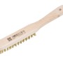 LUX Drahtbürste Messing, 3-reihig, mit Holzgriff zum Reinigen und Entrosten von Holz und Metall.