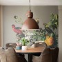 Industrielle Hängelampe Flynn in Rostbraun über Esstisch. QAZQA Lampe für Esszimmer und Wohnzimmer.