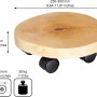 Wagner Pflanzenroller GH 0268, Ø 25-30cm, Birke FSC®, mit Rollen. Baumscheibe aus Holz.