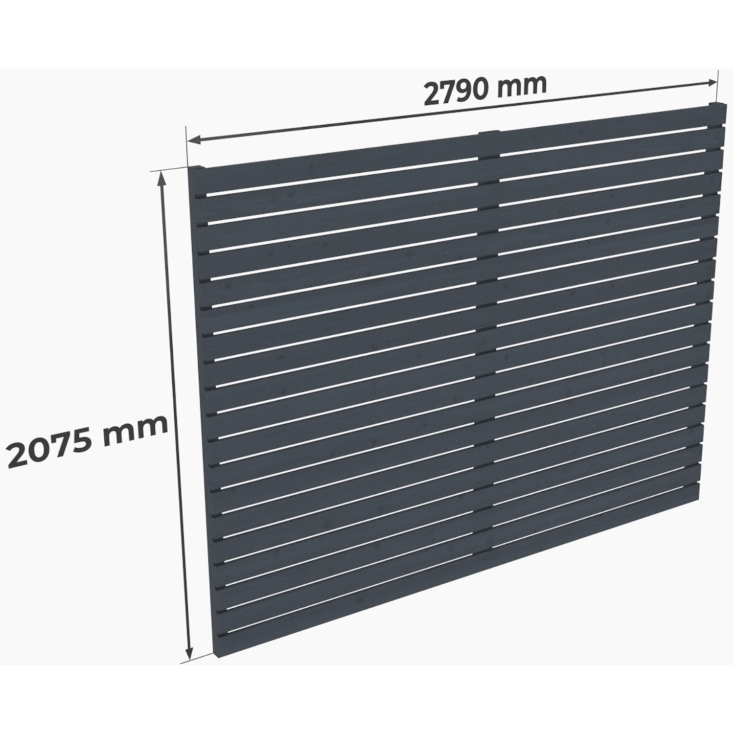 Holzbrüder Carport-Rückwand Ralf Fichte 207,5 cm x 279 cm Anthrazitgrau günstig online kaufen