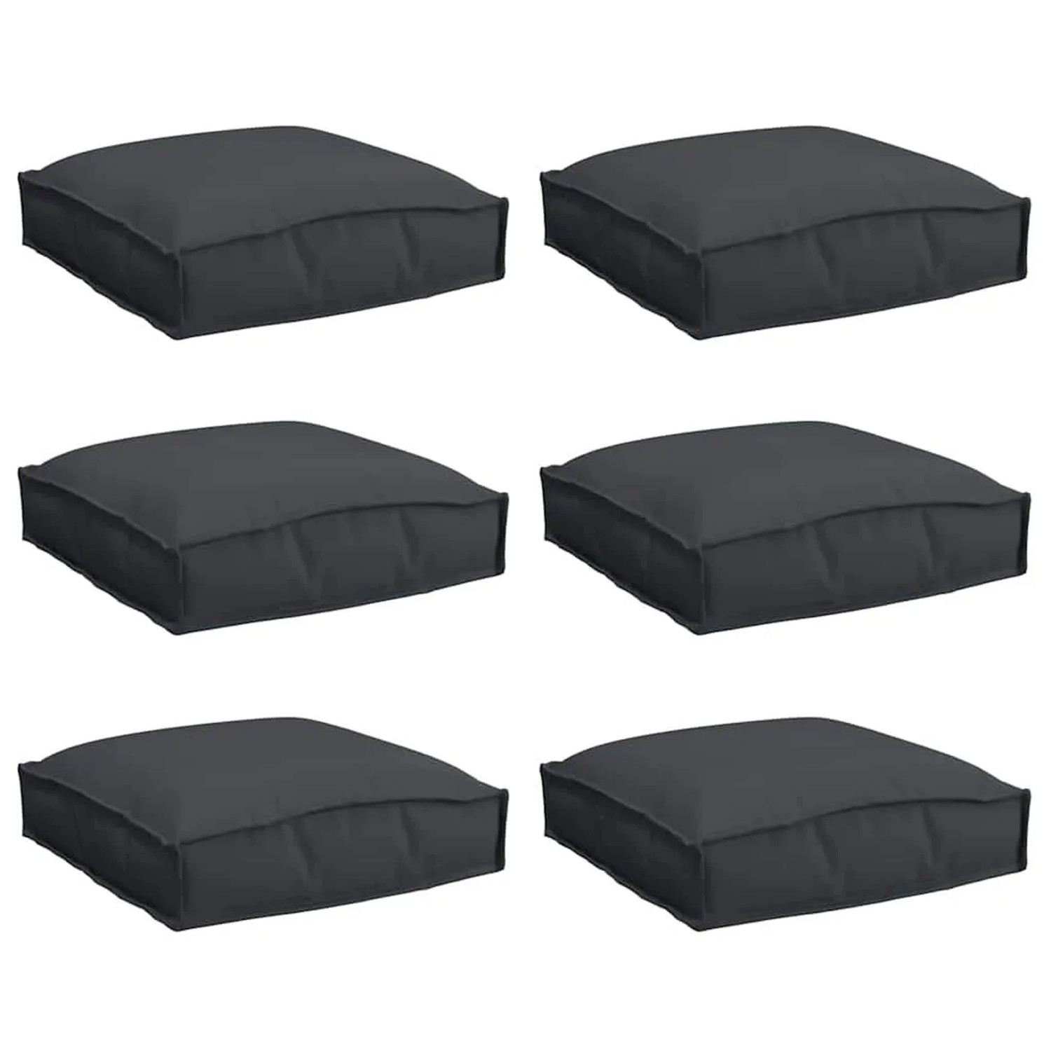 vidaXL Kissen 6 Stk Schwarz 40 x 40 x 8 cm Oxford-Stoff 42001602