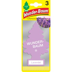 Wunderbaum Lavendel 3er-Set, Lufterfrischer für Auto mit Lavendelduft.