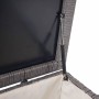 Geöffnete graue MCW Poly-Rattan Kissenbox D88 950l Premium mit Hydraulik