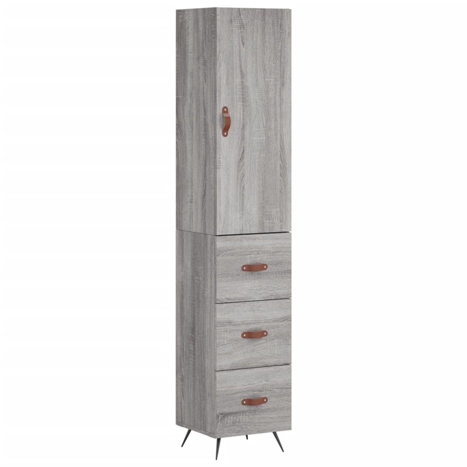 vidaXL Highboard Grau Sonoma 34,5x34x180 cm Holzwerkstoff 3198831 günstig online kaufen