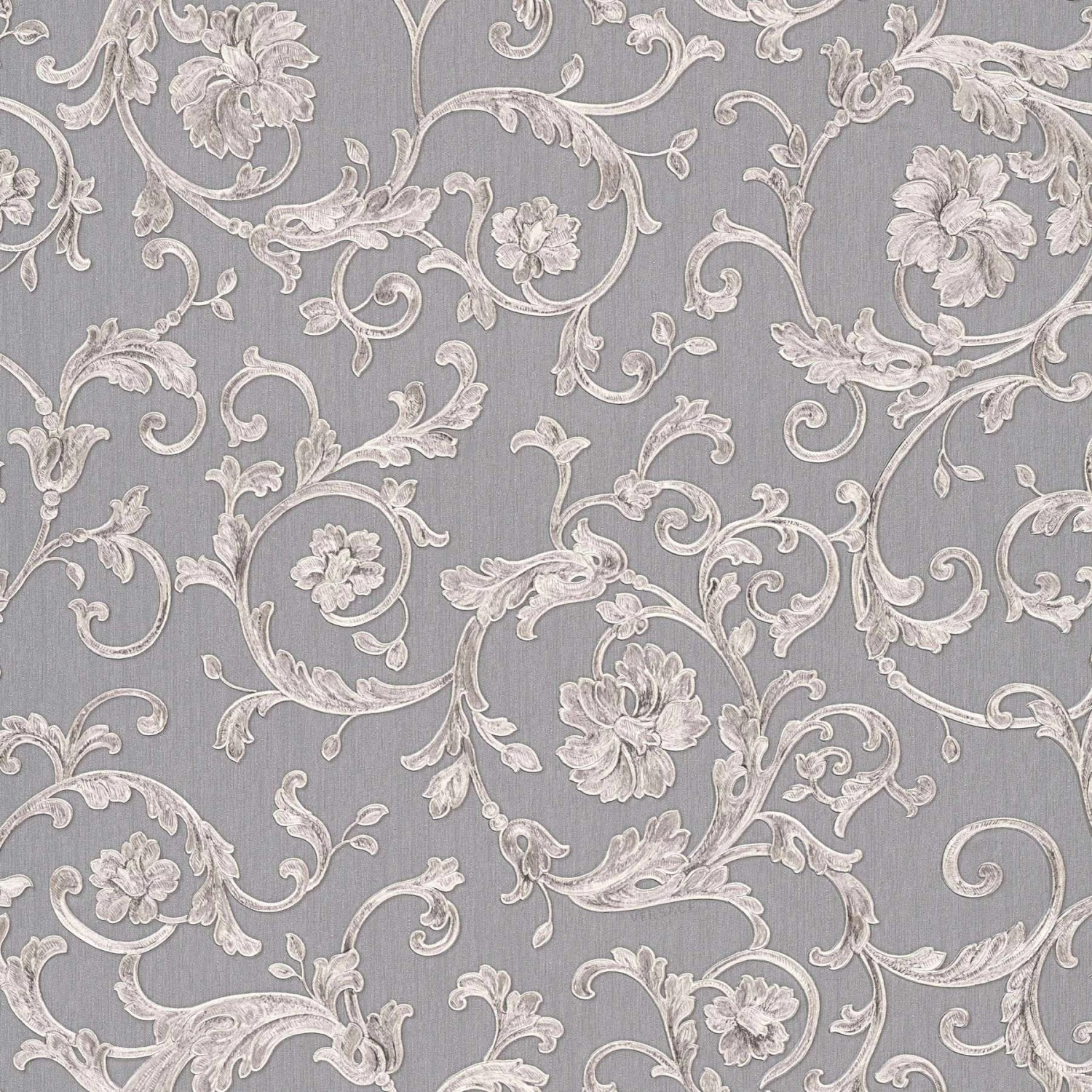 Bricoflor antike Vliestapete in Grau und Silber Barock Tapete mit Ornament Im Englischen Stil Nostalgie Vinyl Tapet für Esszimmer und Schlafzimmer