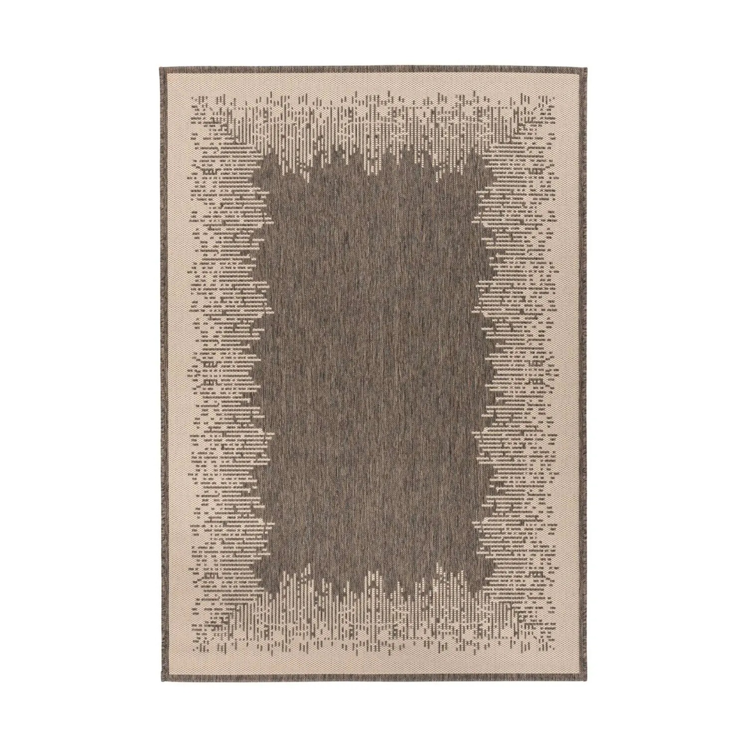 MeGusta Flachflor Teppich Modern Braun - Creme Polypropylen 80x150 cm Paula
