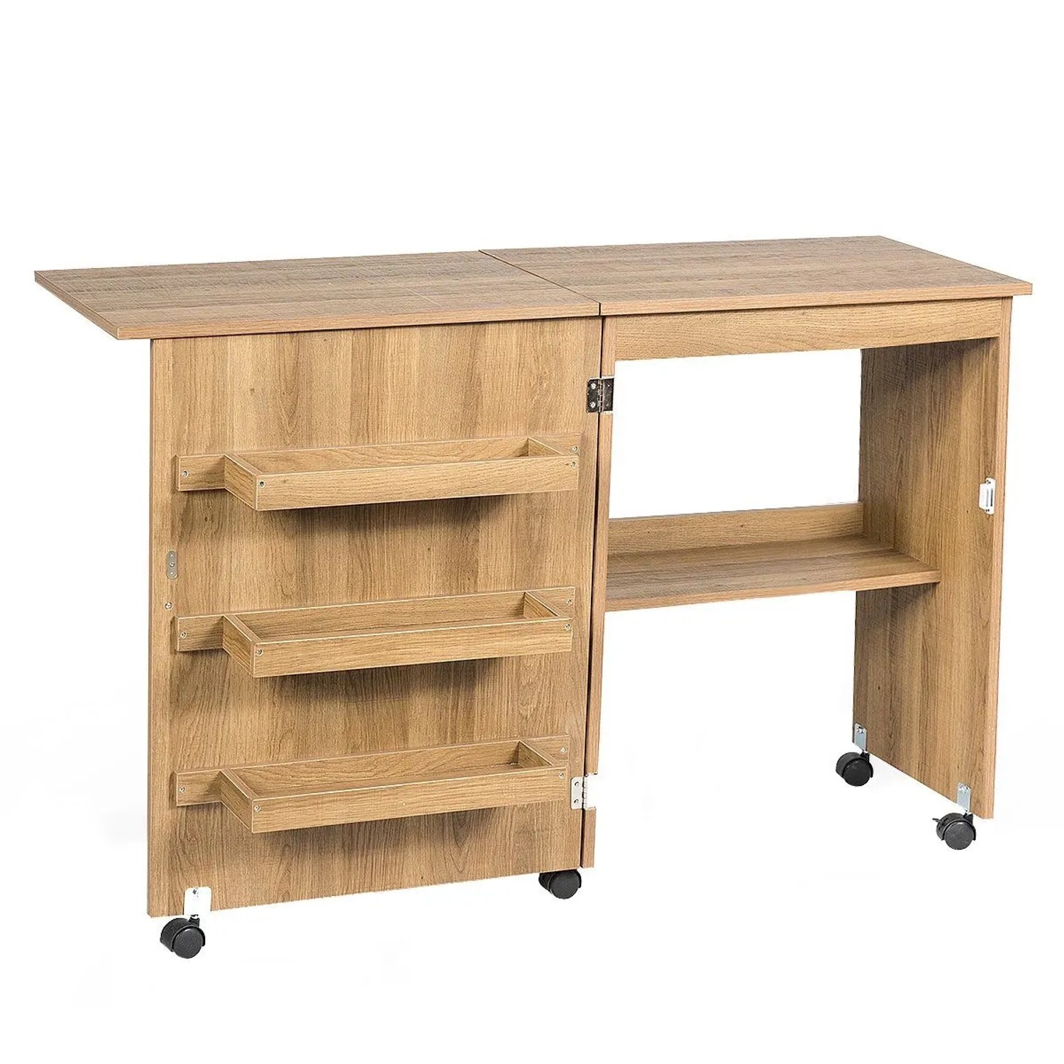 Costway 2 In 1 Nähschrank & Schreibtisch Klappbar Natur günstig online kaufen