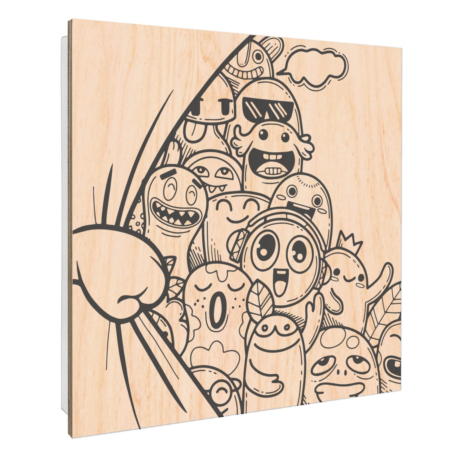 Banjado Großer Schlüsselbox Holz 30x30cm Weiß Scharnier Rechts 50 Haken Sch günstig online kaufen