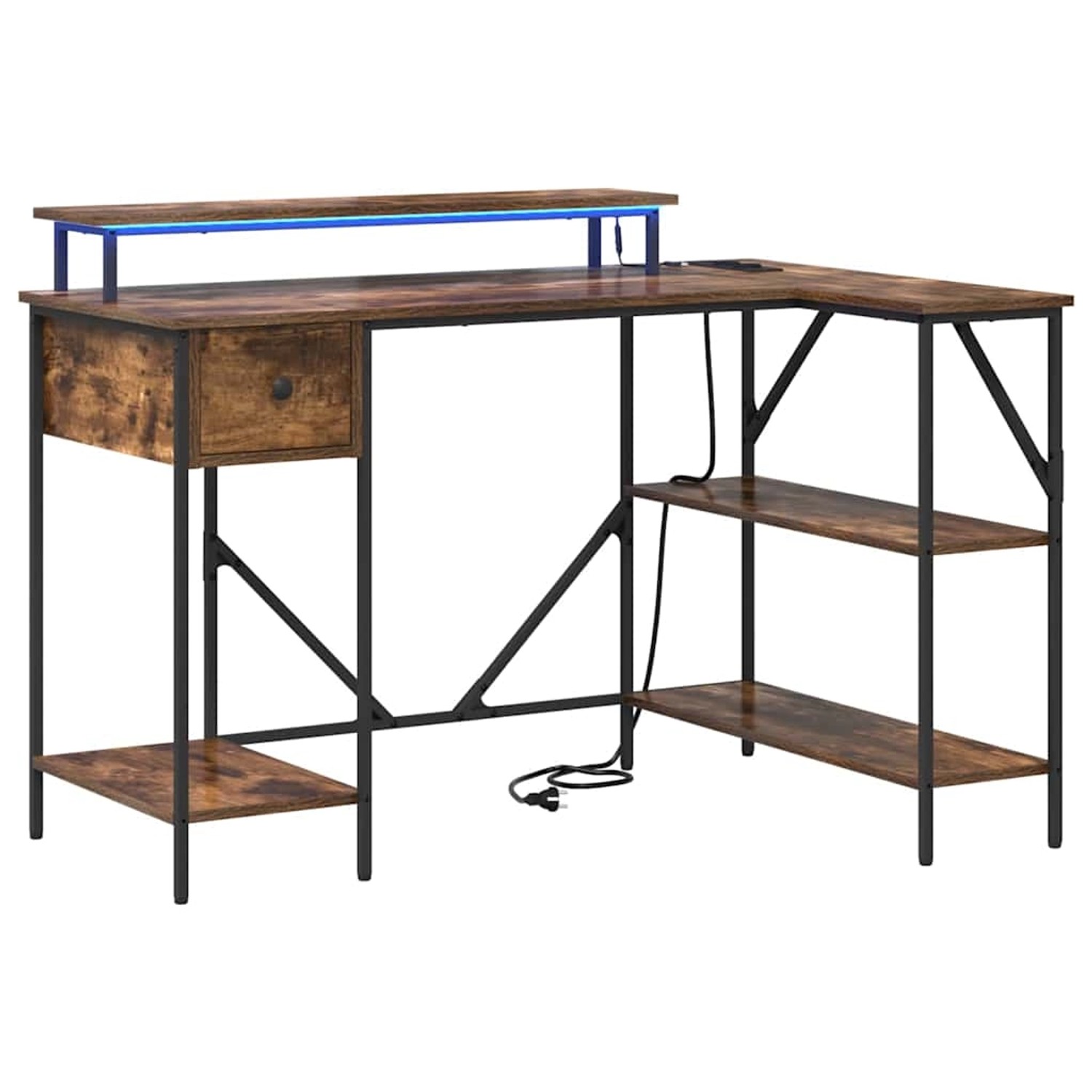 vidaXL Schreibtisch Räuchereiche 120 x 79 x 86,5 cm Holzwerkstoff 859402 günstig online kaufen