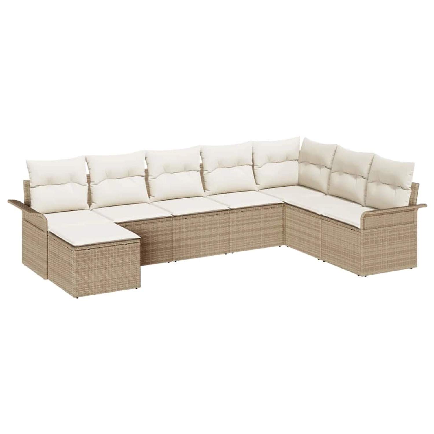vidaXL 8-Teiliges Garten-Sofa-Set mit Kissen in Beige aus Poly Rattan 33454 günstig online kaufen