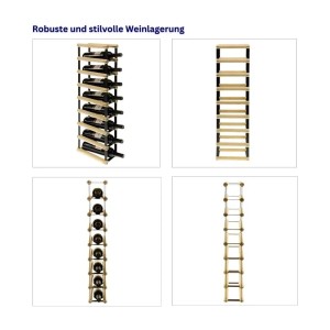 PROREGAL Weinregal Vinotega Mod Metal für 8 Flaschen aus Kiefernholz, Natur.