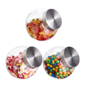 Relaxdays Bonbongläser 3er Set Glas Transparent Luftdicht 16 cm x 16 cm x 11 cm 600 g