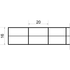 Skizze Polycarbonatplatte T&J Polyclear S3P Anthrazit, Maße 16x20 mm für Kunststoffbedachung.
