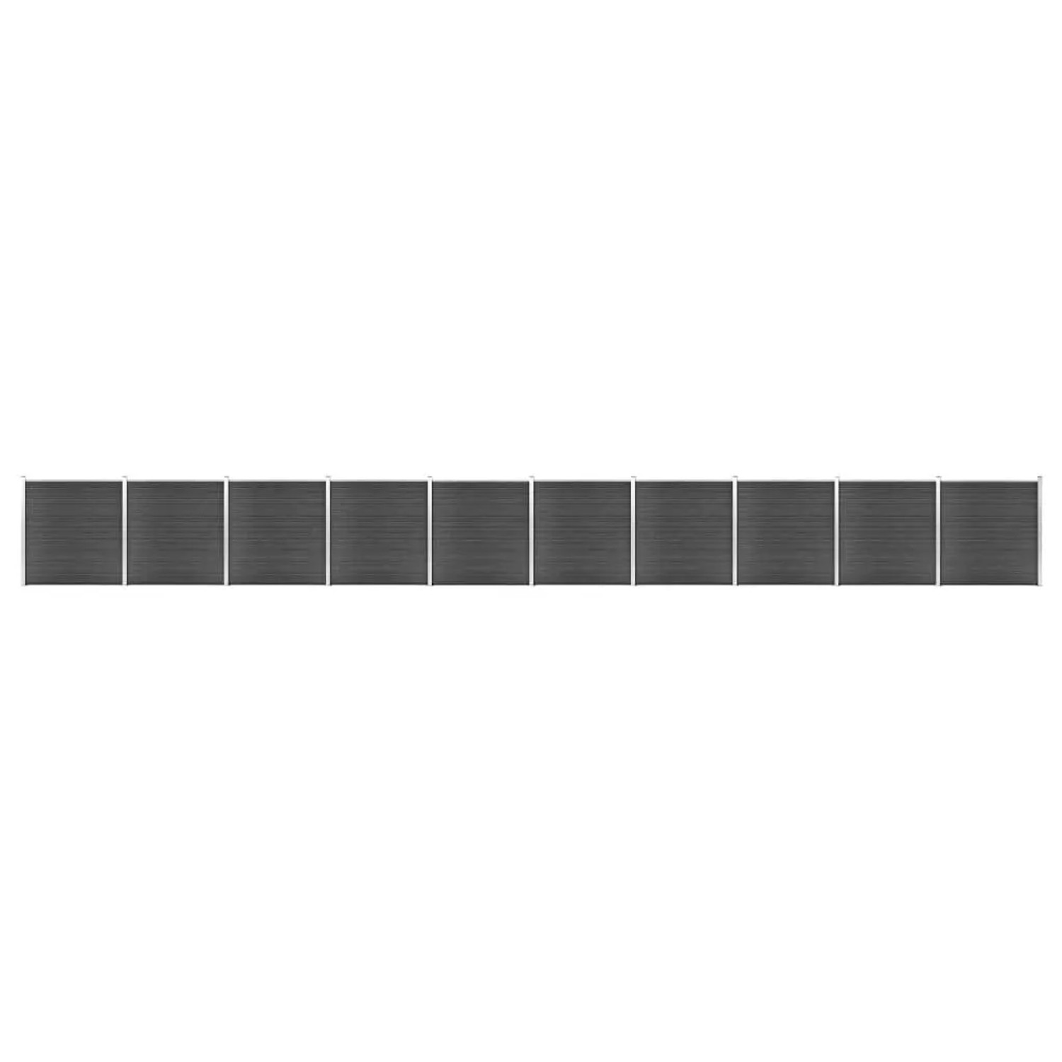 vidaXL Zaunelement Set WPC 1737x186 cm Schwarz 3070437