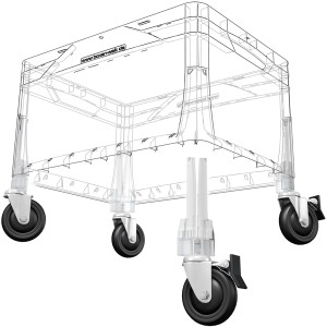Eurobox Rollen-Set Anthrazit, 4 Stück für Aufbewahrungsboxen, mit Feststellbremse für den Außenbereich.