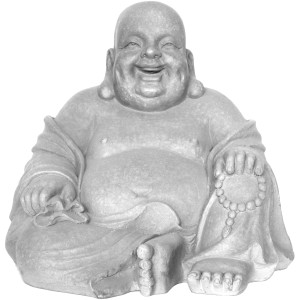 Lachender Buddha Deko-Figur (29 cm) aus Polyresin für den Garten.