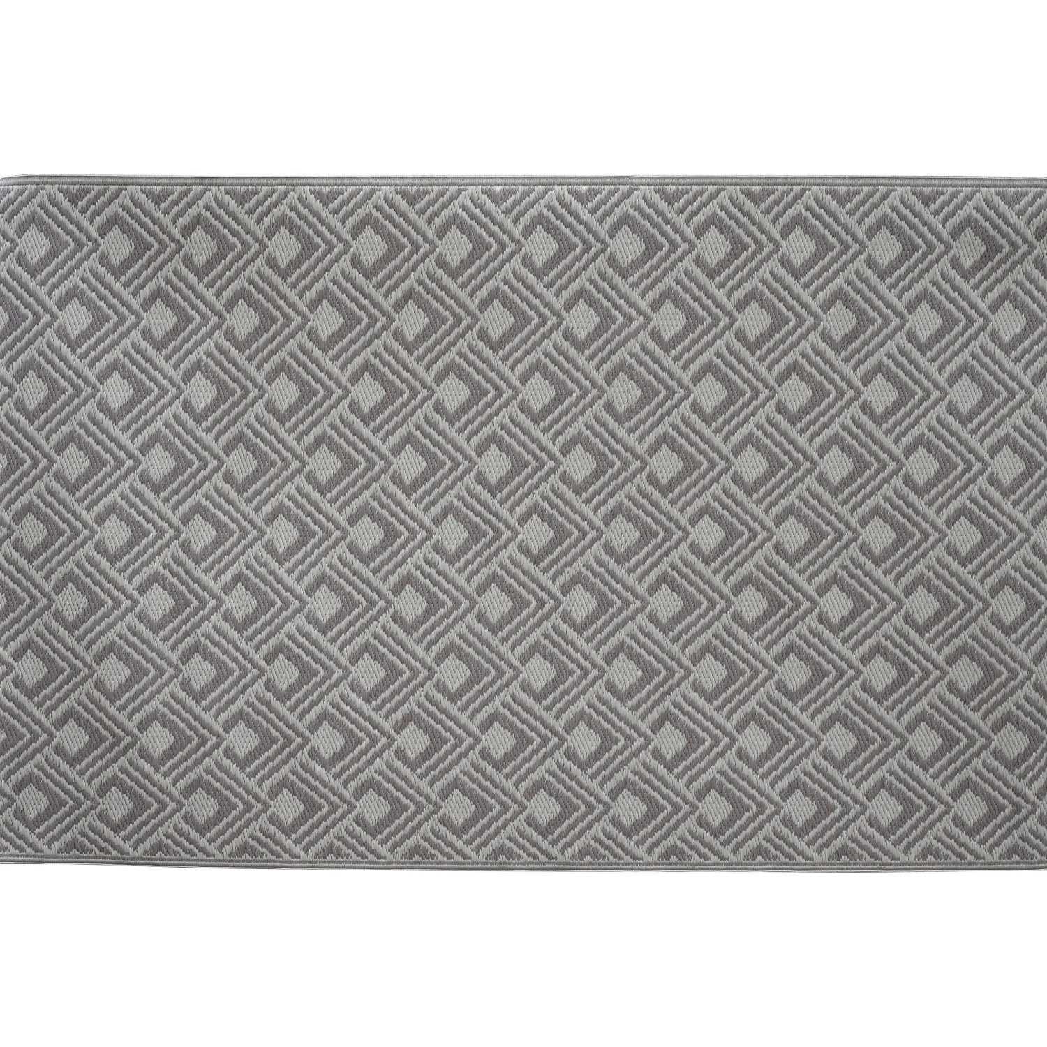 Outdoor-Teppich Polypropylen 180 x 120 cm Taupe-Beige Rautenmuster