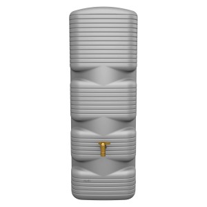 4rain Wandtank Quadro 170 l in Betongrau mit Auslaufhahn, ideal für kleine Gärten.