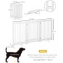 PawHut Absperrgitter aus weißem MDF, verstellbar, klappbar, 155x76 cm. Freistehendes Hundegitter mit drei Paneelen.