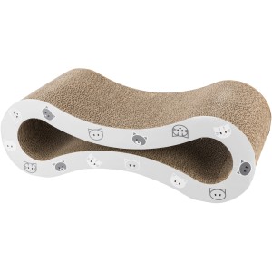 Trixie Kratzwelle Mimi aus Pappe, grau, mit Katzenminze. Kratzbrett für Katzen.