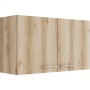 OPTIFIT Livorno290 Küchen-Hängeschrank, 100 cm, Wildeiche Nachbildung mit Edelstahlgriffen.