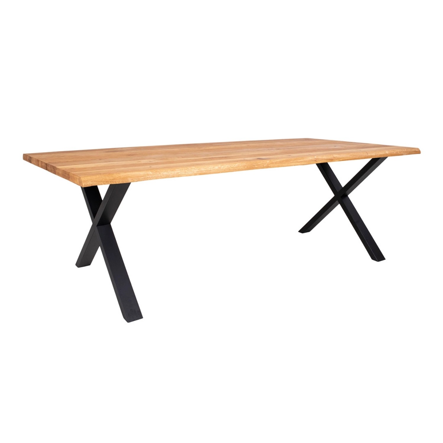 ebuy24 Toulon Esstisch 240x95 cm mit Gewelltem Rand Natur Schwarz günstig online kaufen