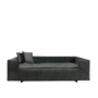 Graues Rohrschneider Hundesofa aus Cord mit Kissen, extra breit und weich gepolstert.