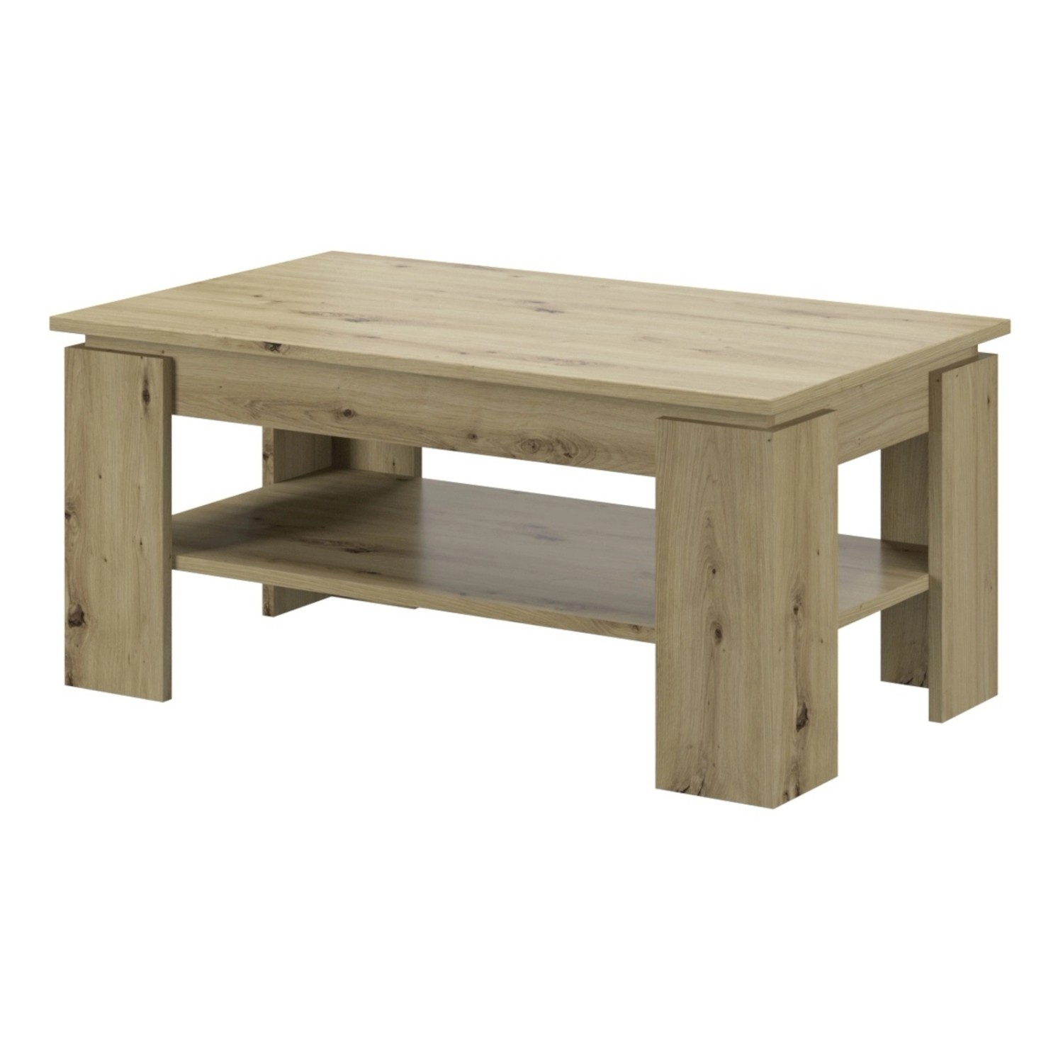 Inn.Furn Couchtisch Artisan Eiche 100 x 60 cm mit Stauraum Selen günstig online kaufen