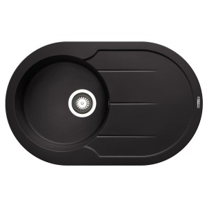 Pyramis Pyragranitespüle Alazia Round 1B 1D 78 cm x 49 cm Volcano