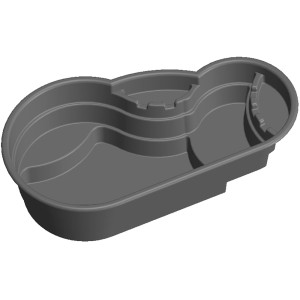 Eheim Teichbecken Lake 500 l, anthrazitfarbenes Fertigbecken mit verschiedenen Zonen.