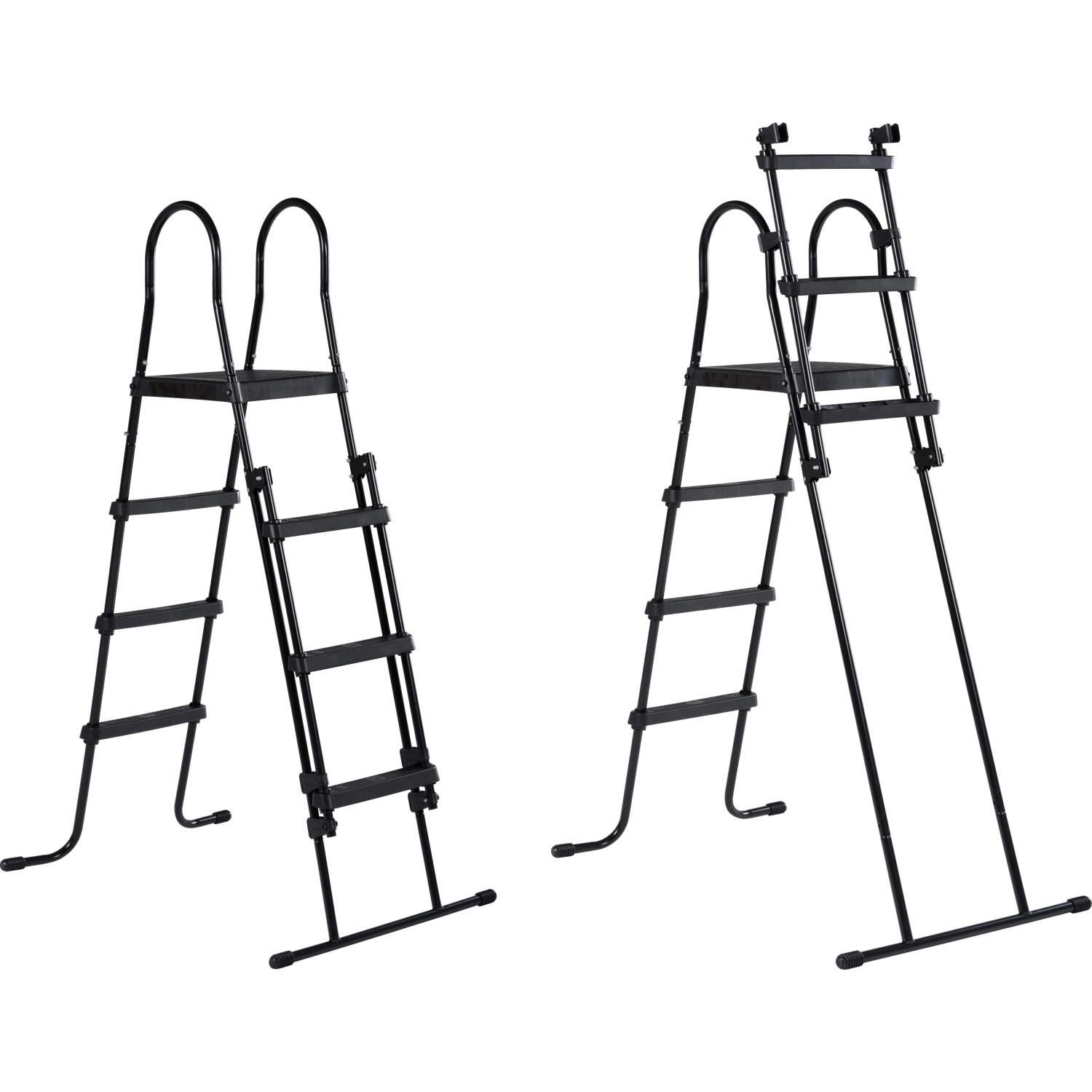 Schwarze Poolleiter für EXIT Stone Pool, zwei Varianten im Bild.